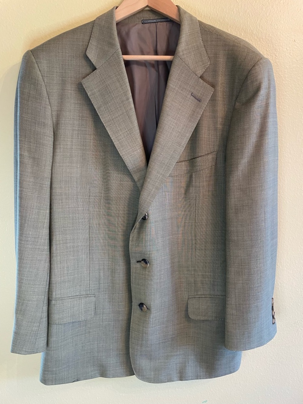 Ermenegildo Zegna Light Brown Textured Three-Button Blazer